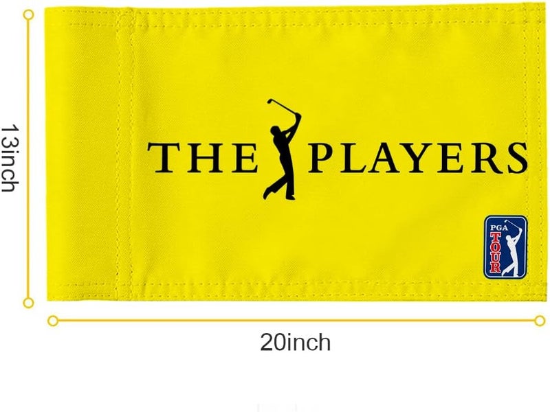 2BUT Golf Players Golf Pin PGA Flag Practic Putting Green Golf Flag For Backyard Garden Double-Sewn 600D Nylon Miniature Pin Flag Regulation Tube Flag (Yellow 20"x13") - Image 2